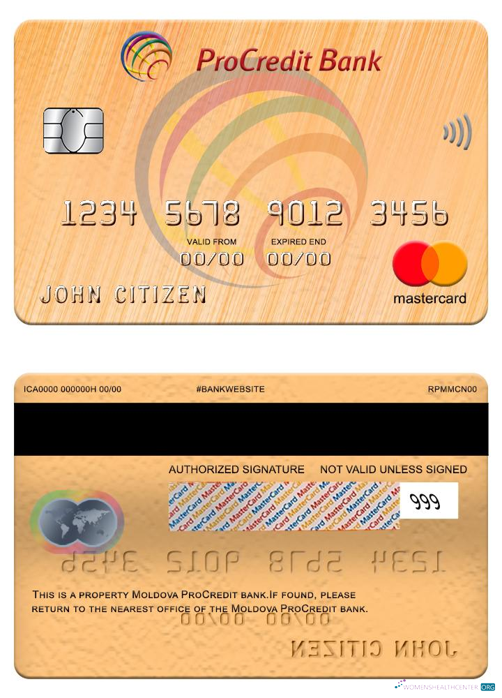 Download Moldova ProCredit Bank mastercard 2 Photoshop template